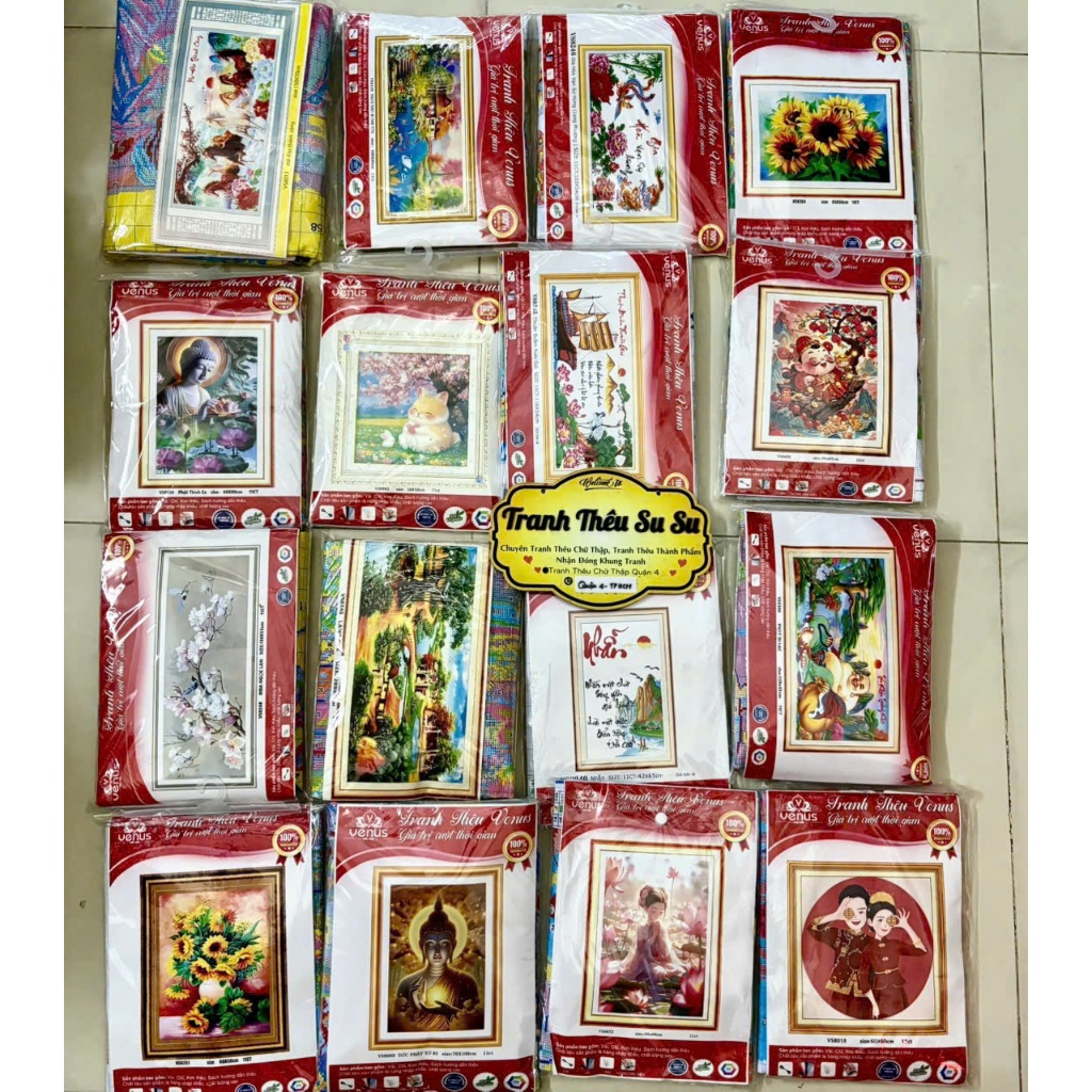 Tranh thêu kín Ngôi nhà bình yên VS8356, kích thước 60 x 75 cm