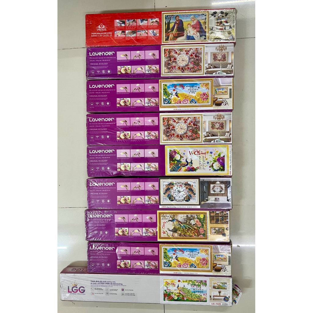 Tranh đính đá (chưa đính) Hạnh phúc viên mãn VS440, kích thước 100 x 53 cm