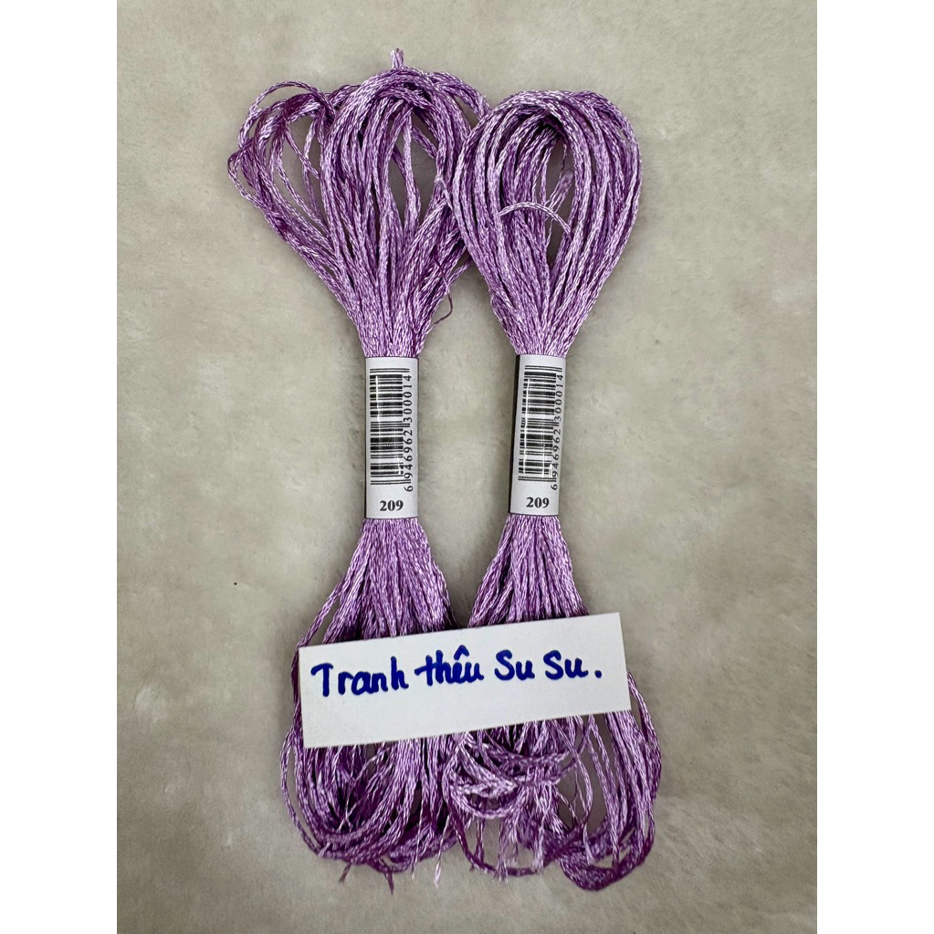 Chỉ lụa thêu tranh chữ thập, chỉ lẻ theo tép chọn màu theo hệ màu DMC (giá 1 tép)