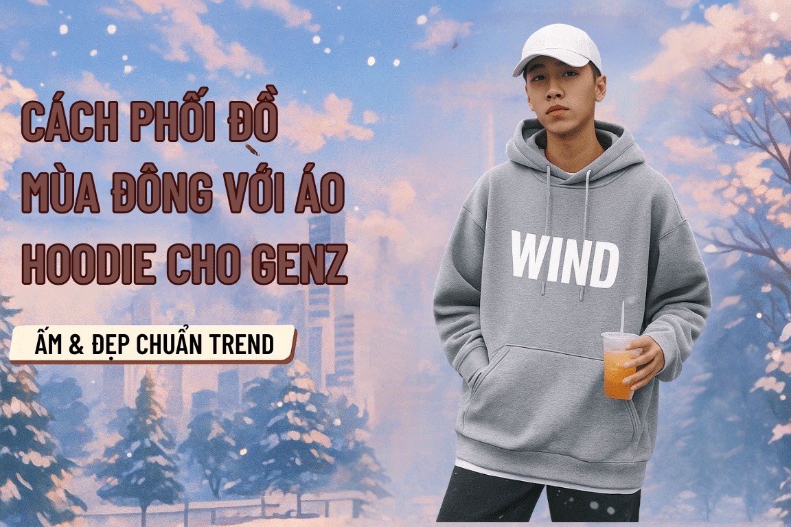 Cách phối đồ mùa đông với áo hoodie cho Gen Z – Hết lạnh lại đẹp, ai nhìn cũng mê!
