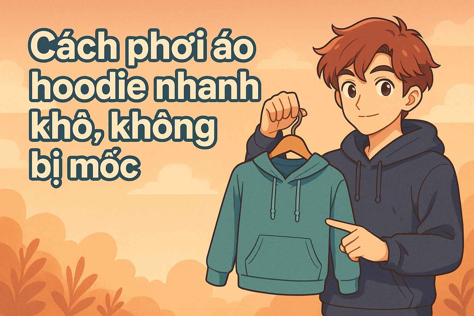 Cách phơi áo hoodie nhanh khô, không bị mốc – Giải pháp mùa mưa cho tủ đồ của bạn