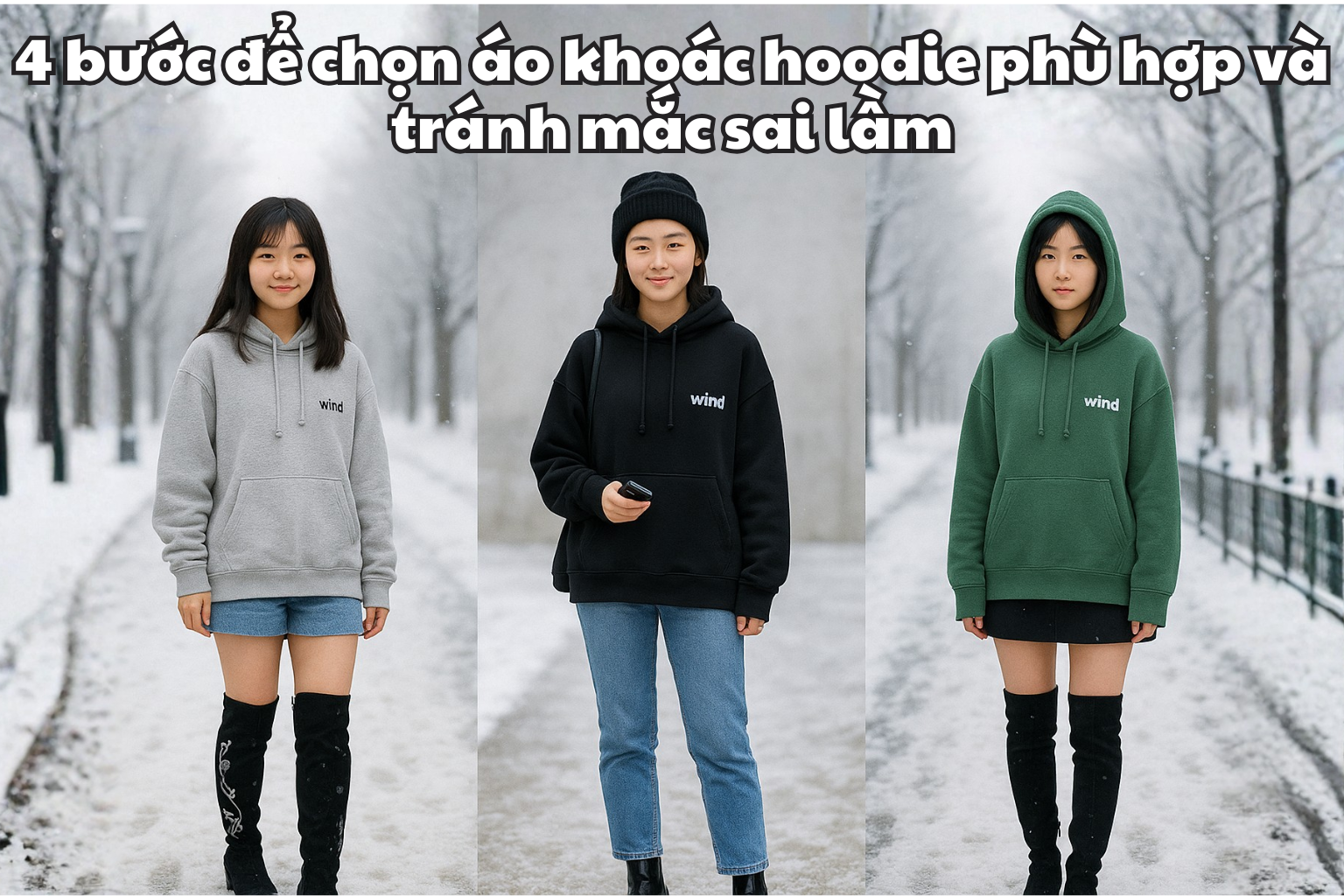 4 bước để chọn áo khoác hoodie phù hợp và tránh mắc sai lầm – Hướng dẫn mùa đông cho các vùng phía Bắc