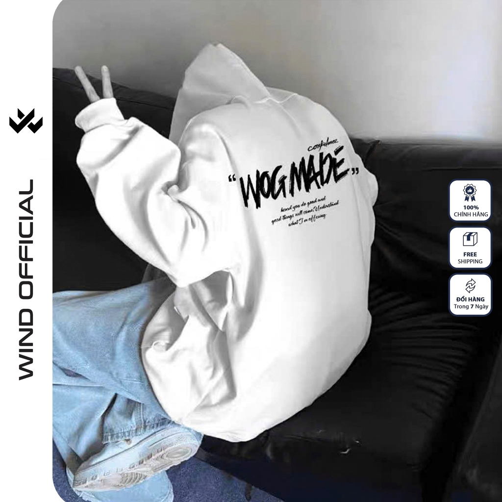 Áo hoodie unisex form rộng WIND WOGMADE hoodie nút bấm thời trang nam nữ nỉ bông oversize áo khoác chống nắng mùa hè