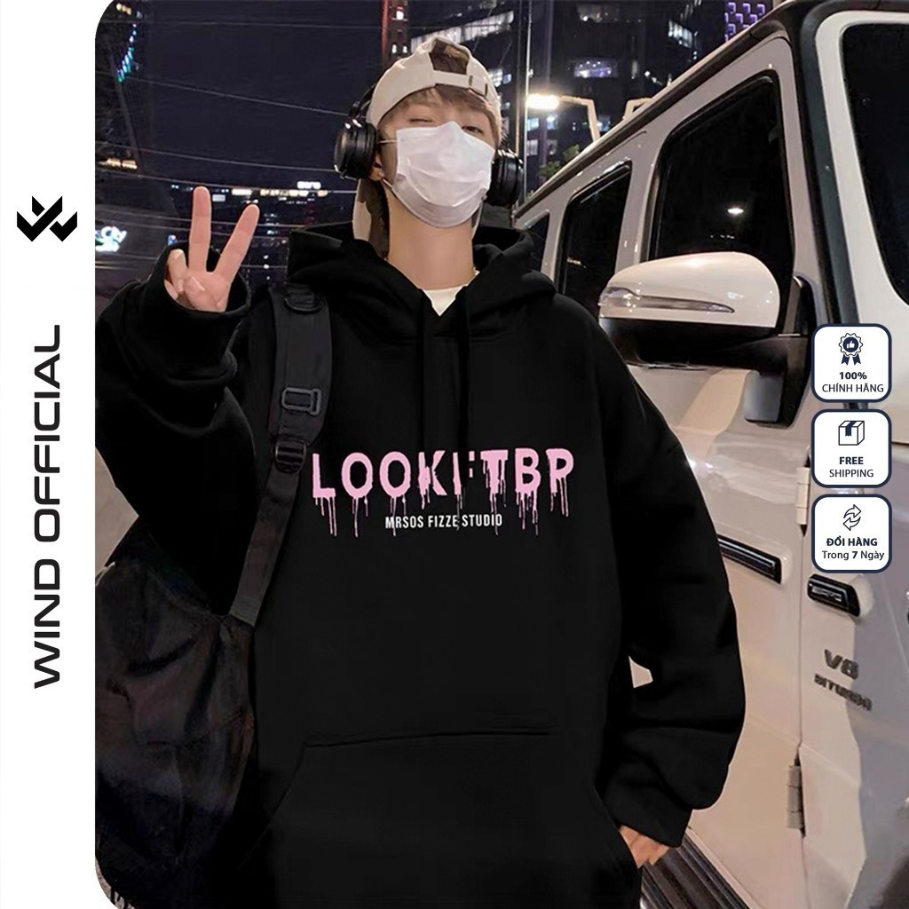 Áo hoodie unisex form rộng WIND DEMON nỉ Bông thời trang nam oversize thu đông áo khoác chống nắng mùa hè