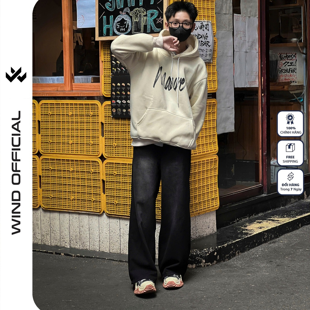 Áo hoodie unisex form rộng WIND MAURE oversize nỉ ngoại nam nữ oversize áo khoác chống nắng mùa hè