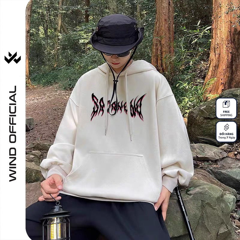 Áo hoodie unisex form rộng WIND HORROR DINO thời trang nam nữ nỉ bông oversize áo khoác chống nắng mùa hè