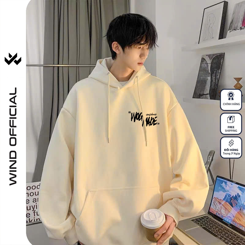 Áo hoodie unisex form rộng WIND WOGMADE hoodie nút bấm thời trang nam nữ nỉ bông oversize áo khoác chống nắng mùa hè