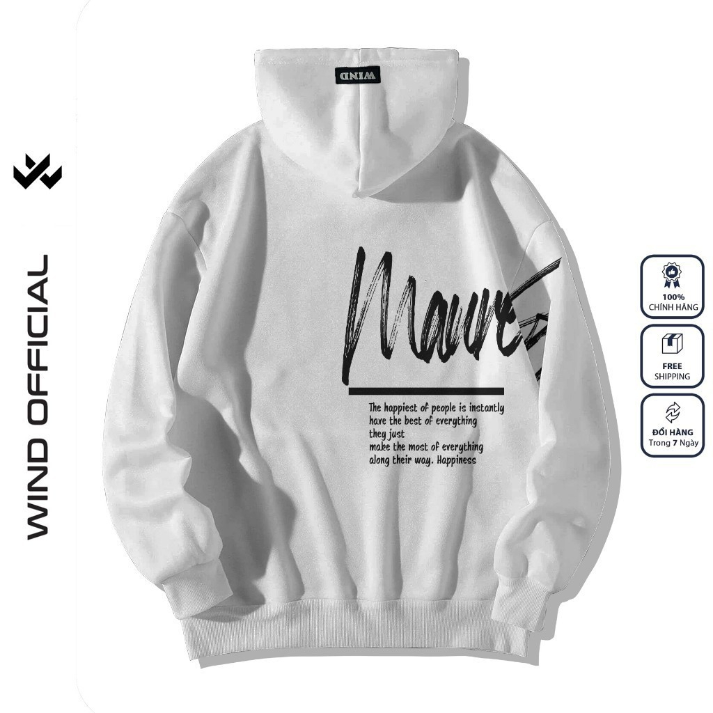 Áo hoodie unisex form rộng WIND MAURE oversize nỉ ngoại nam nữ oversize áo khoác chống nắng mùa hè