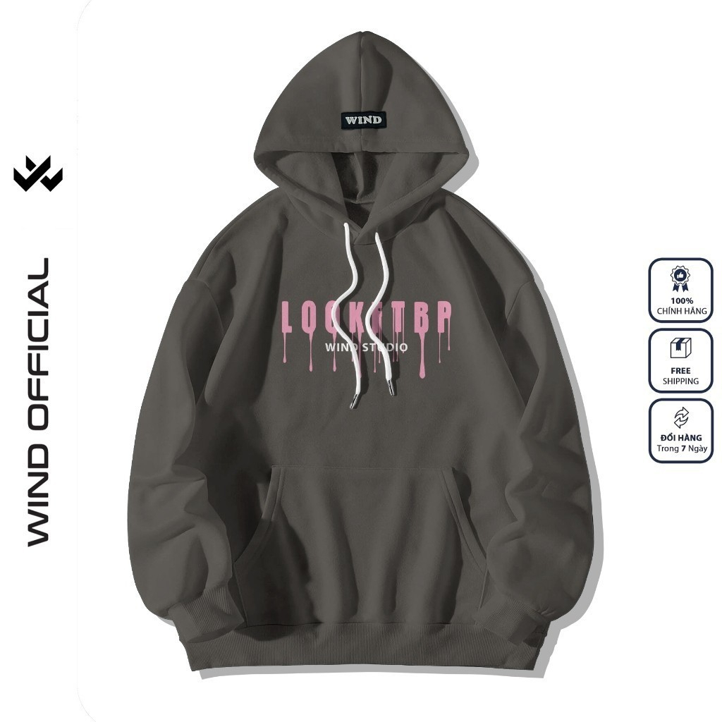 Áo hoodie unisex form rộng WIND DEMON nỉ Bông thời trang nam oversize thu đông áo khoác chống nắng mùa hè
