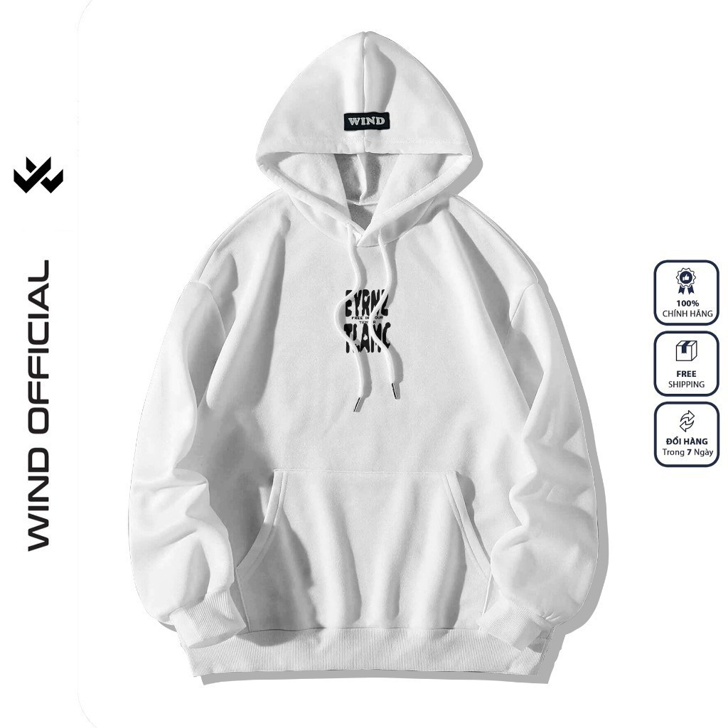 Áo Hoodie unisex form rộng WIND nỉ bông TEMPER thời trang thu đông nam oversize áo khoác chống nắng mùa hè