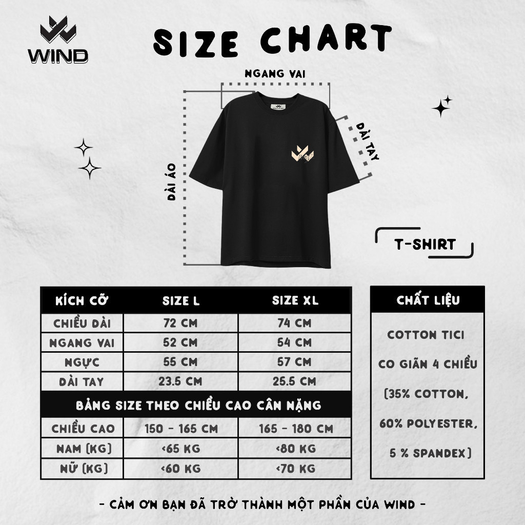 Áo thun tay lỡ WIND unisex form rộng DESTINY 65% cotton thời trang nam nữ oversize ulzzang