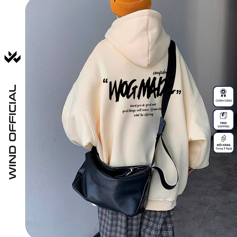 Áo hoodie unisex form rộng WIND WOGMADE hoodie nút bấm thời trang nam nữ nỉ bông oversize áo khoác chống nắng mùa hè