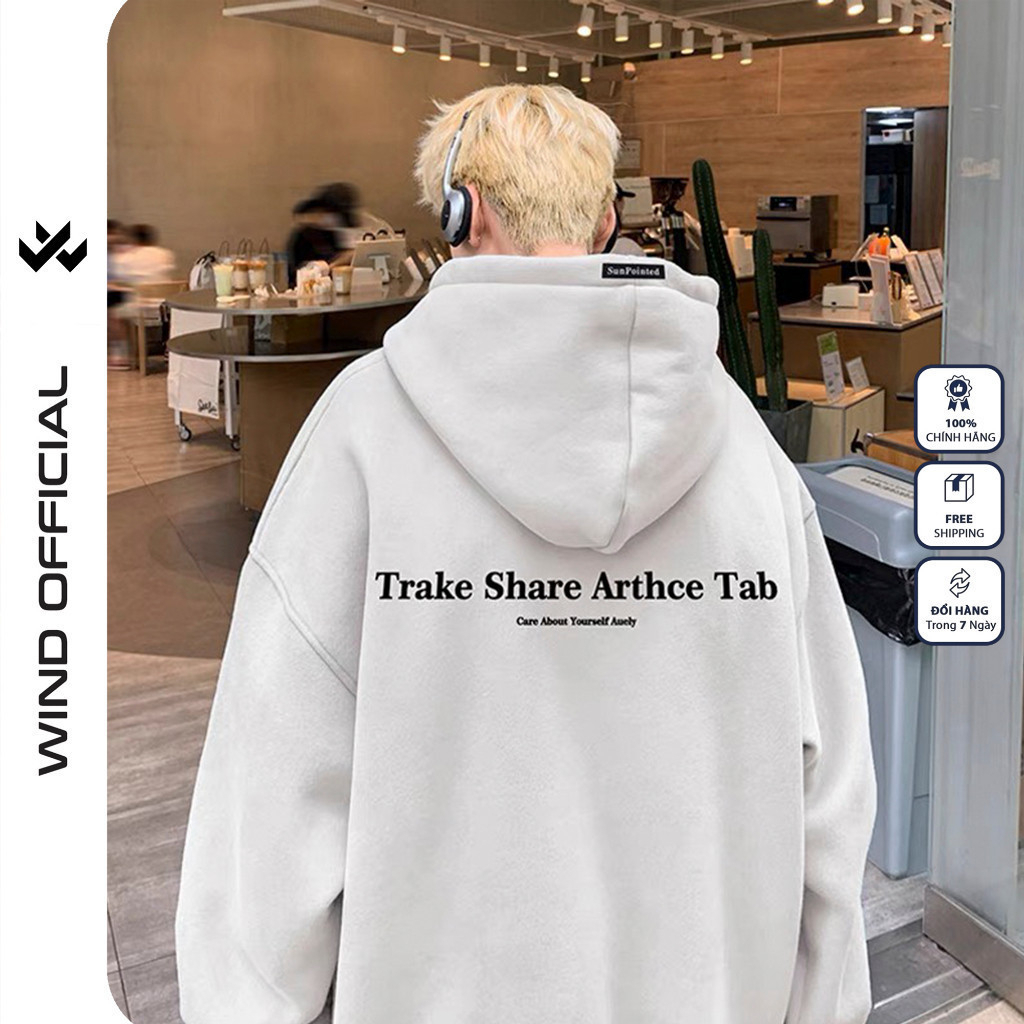 Áo hoodie unisex form rộng WIND Clothing TAP hoodie nút bấm thời trang nam nữ nỉ bông oversize Menswear Dài Tay Tay Dài