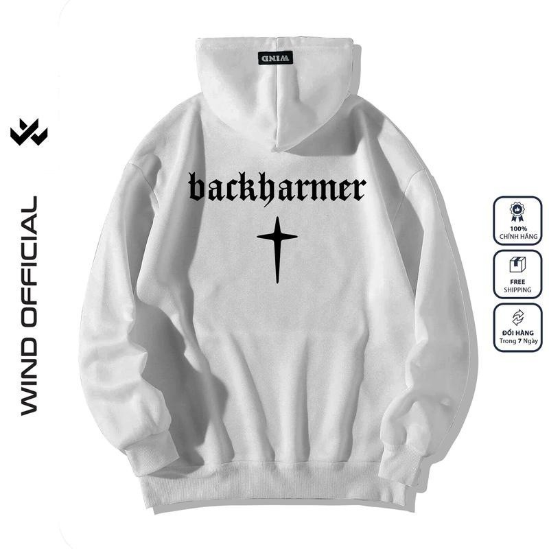 Áo khoác zip WIND BACKHARMER form rộng Unisex Hoodie dây kéo nỉ bông thơi trang nam nữ oversize