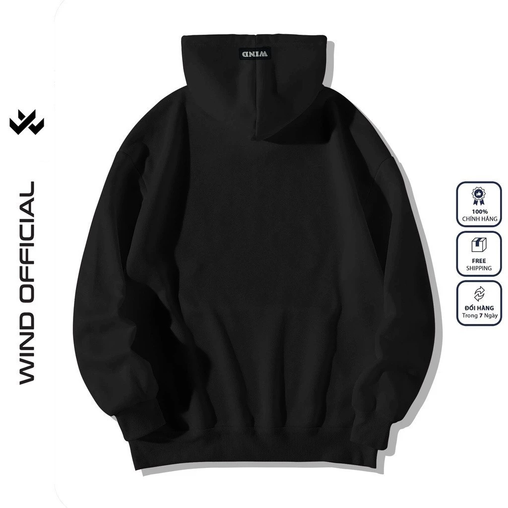 Áo khoác zip WIND BACKHARMER form rộng Unisex Hoodie dây kéo nỉ bông thơi trang nam nữ oversize