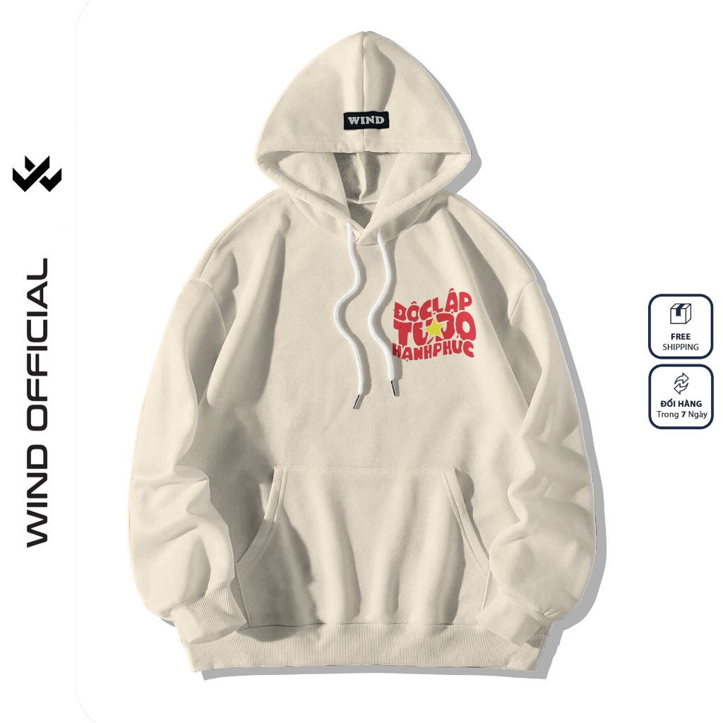 Áo hoodie unisex form rộng WIND TRÀ ĐÁ VIỆT NAM 2.9 dây kéo nam nữ nỉ bông oversize vibe Genz khoác chống nắng