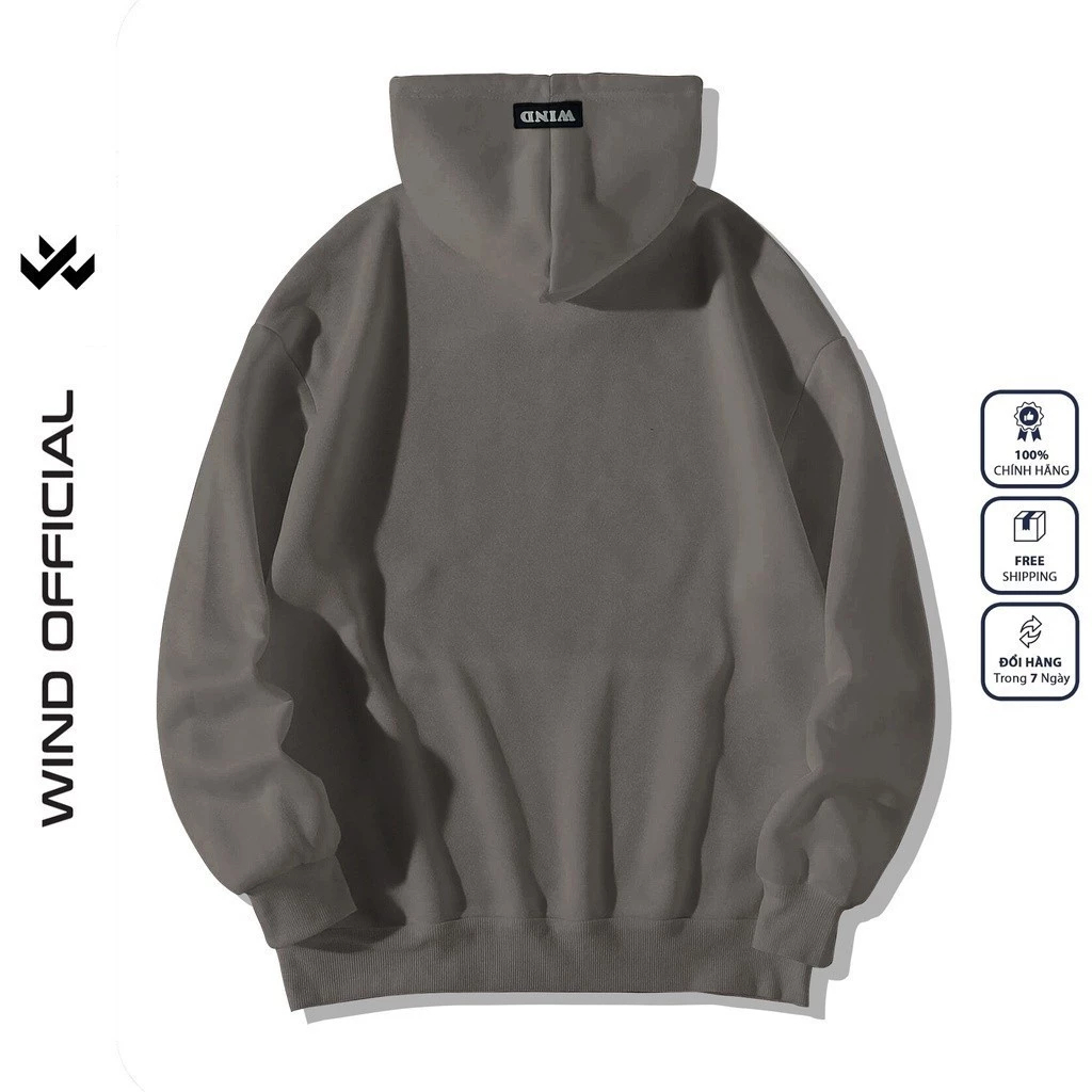 Áo khoác zip WIND BACKHARMER form rộng Unisex Hoodie dây kéo nỉ bông thơi trang nam nữ oversize