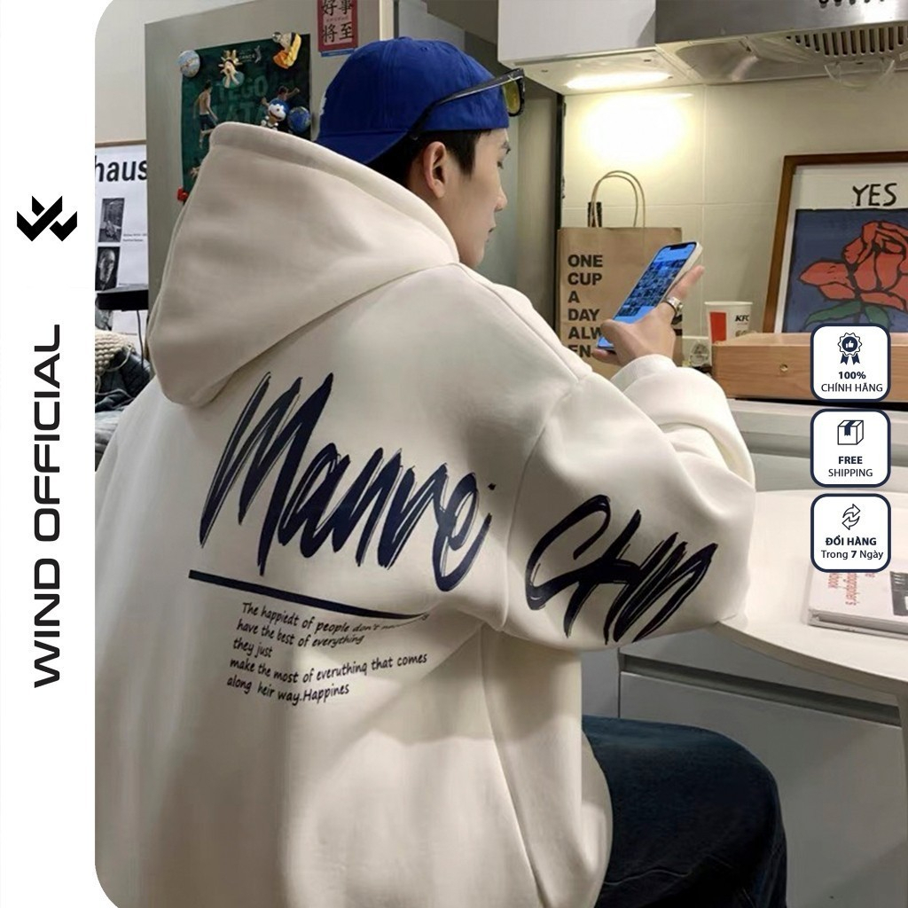 Áo hoodie unisex form rộng WIND MAURE oversize nỉ ngoại nam nữ oversize áo khoác chống nắng mùa hè