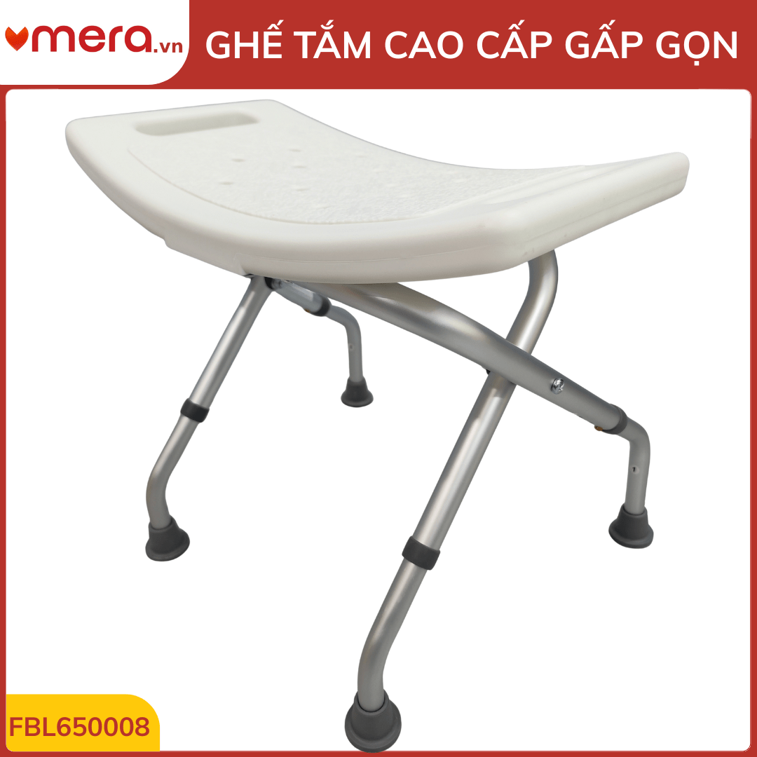 Ghế Tắm Gấp Gọn Chống Trượt (Khung Hợp Kim Nhôm, Tải Trọng 150kg) - OROMI FBL650008