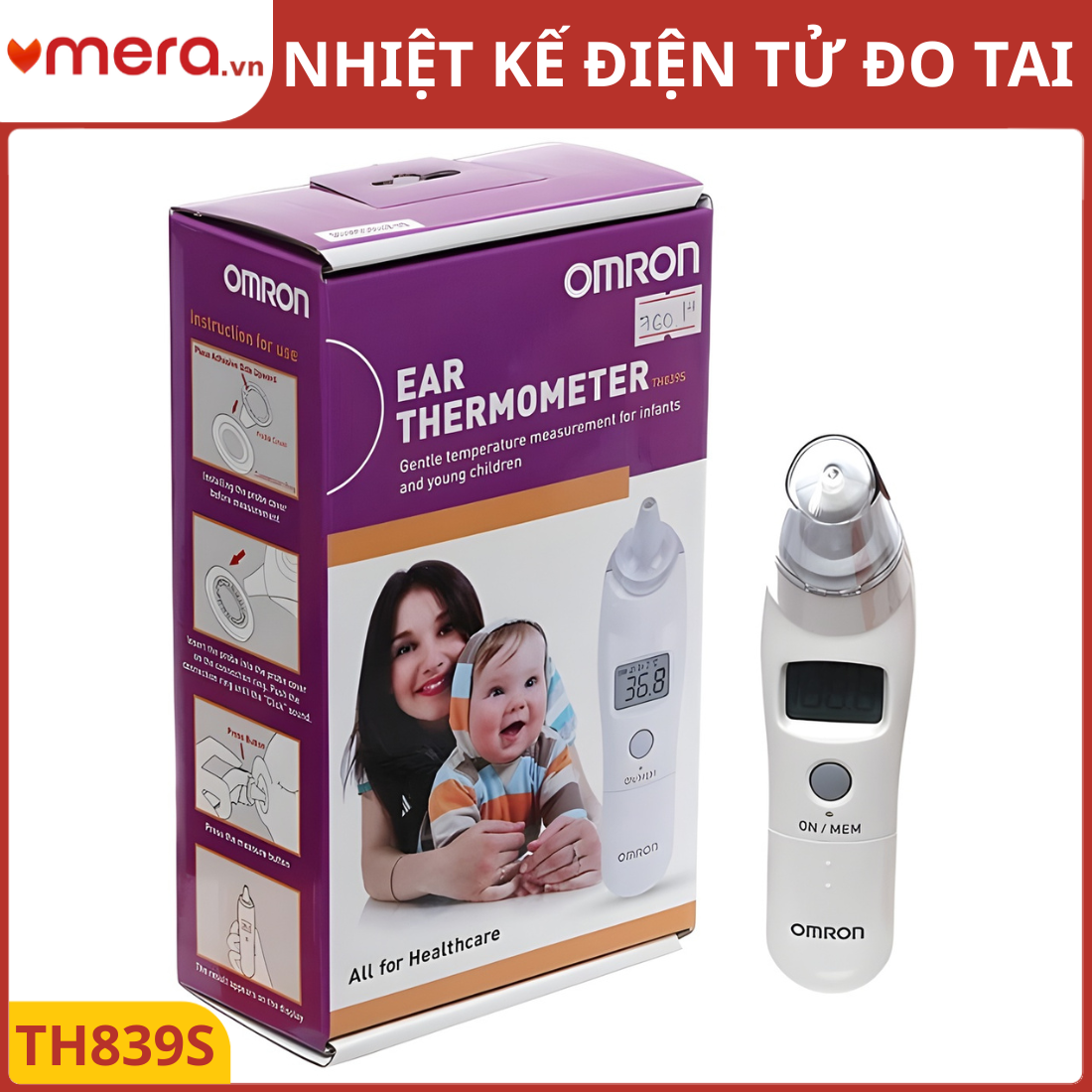 Nhiệt Kế Hồng Ngoại Đo Tai Omron TH839S (Đo Nhanh 1 Giây, Báo Sốt)
