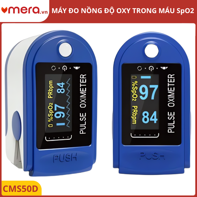 Máy Đo SpO2 Kẹp Ngón Tay, Nhịp Tim (Màn Hình OLED Xoay 4 Chiều, Chính Xác) - CONTEC CMS50D