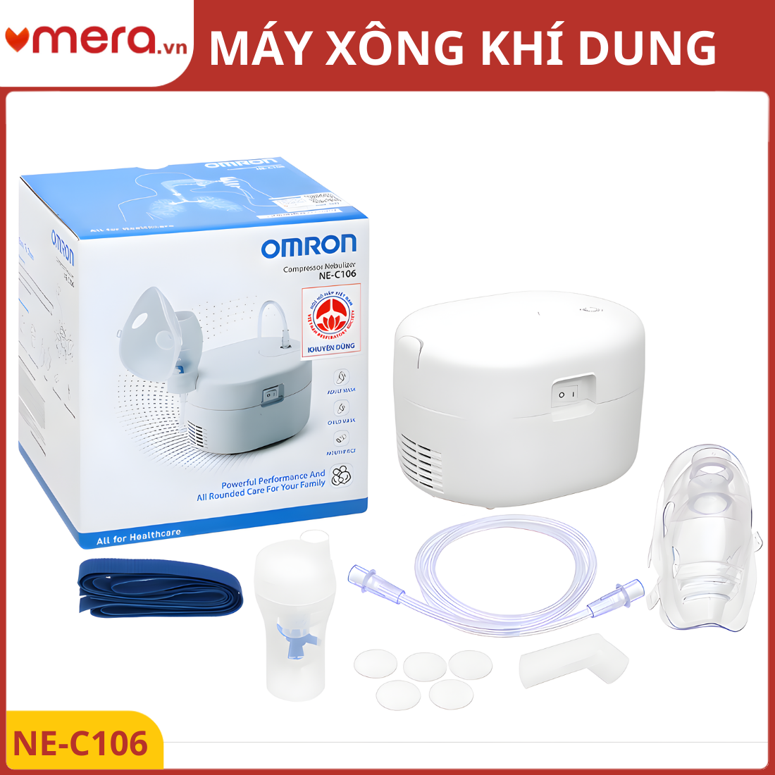 Máy Xông Khí Dung Omron NE-C106 (Cho Người Lớn & Trẻ Em) - Hiệu Quả, Bền Bỉ, Dễ Sử Dụng