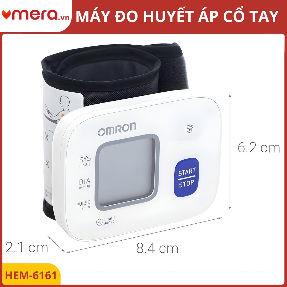 Máy Đo Huyết Áp Cổ Tay Tự Động Omron HEM-6161 (Thiết Kế Mini, Di Động Cao)