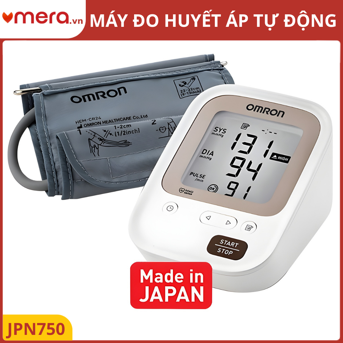 Máy Đo Huyết Áp Bắp Tay Omron JPN750 (Made in Japan) - Chuẩn Mực Chất Lượng Nhật Bản