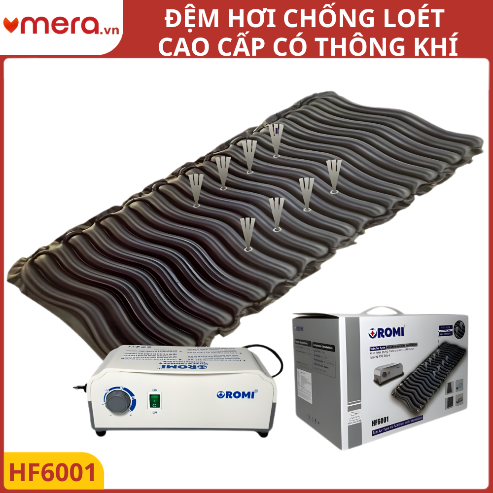 Đệm Hơi Chống Loét Có Thông Khí OROMI HF6001 (23 Múi Ống, Máy Bơm Êm Ái, Tải 140kg)