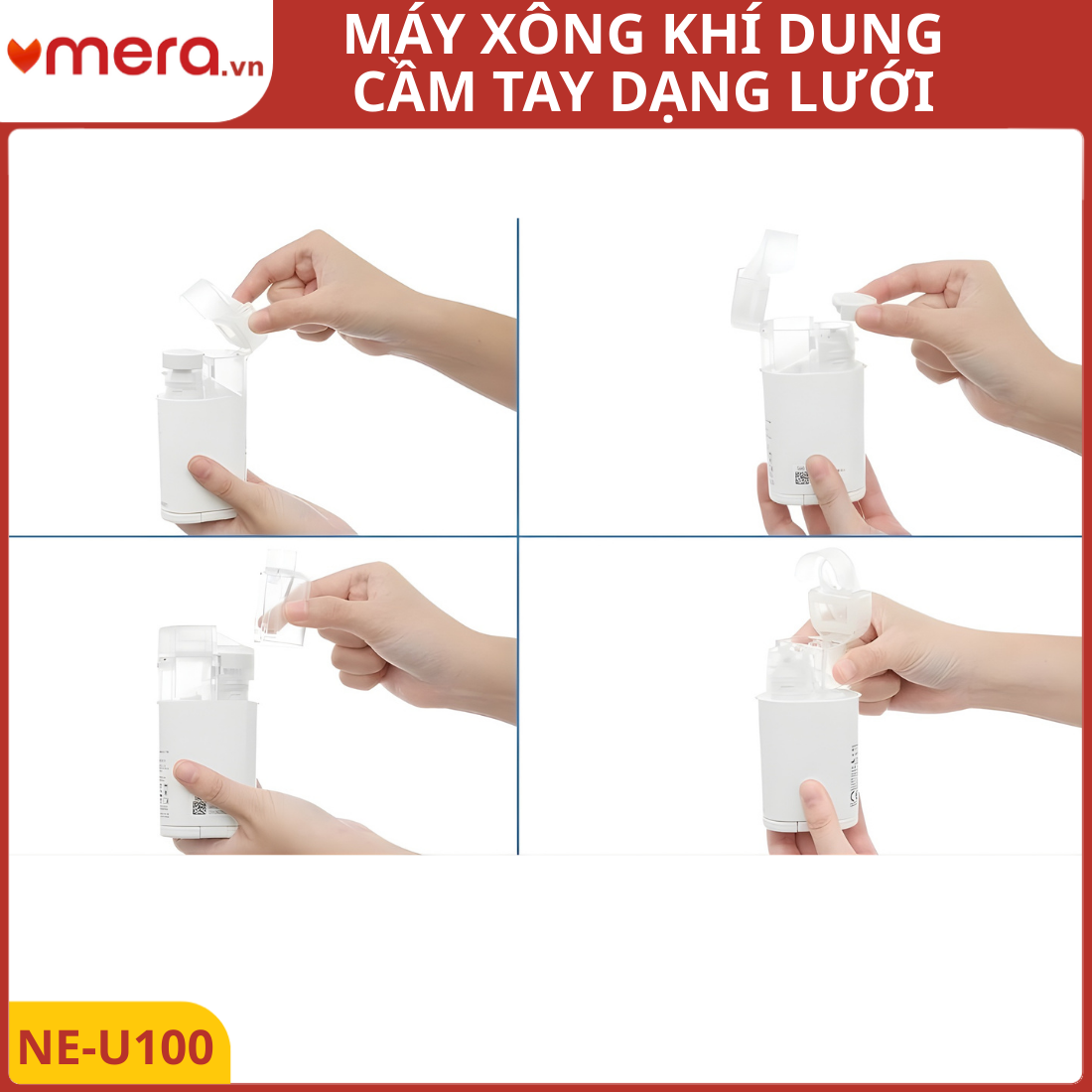 Máy Xông Khí Dung Cầm Tay Dạng Lưới Omron NE-U100 (Xông Mọi Tư Thế, Siêu Êm)