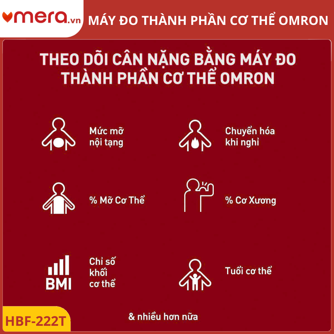 Máy Đo Thành Phần Cơ Thể Omron HBF-222T (Bluetooth, Đo Mỡ Trẻ Em Từ 6 Tuổi)