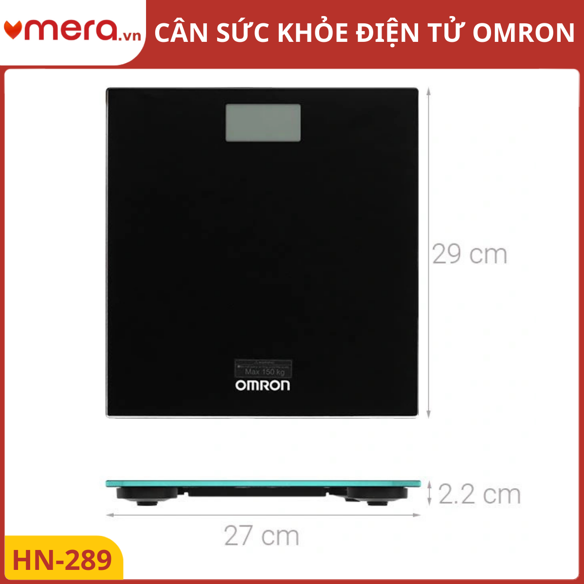 Cân Sức Khỏe Điện Tử Omron HN-289 - Kính Cường Lực, Chính Xác 100g