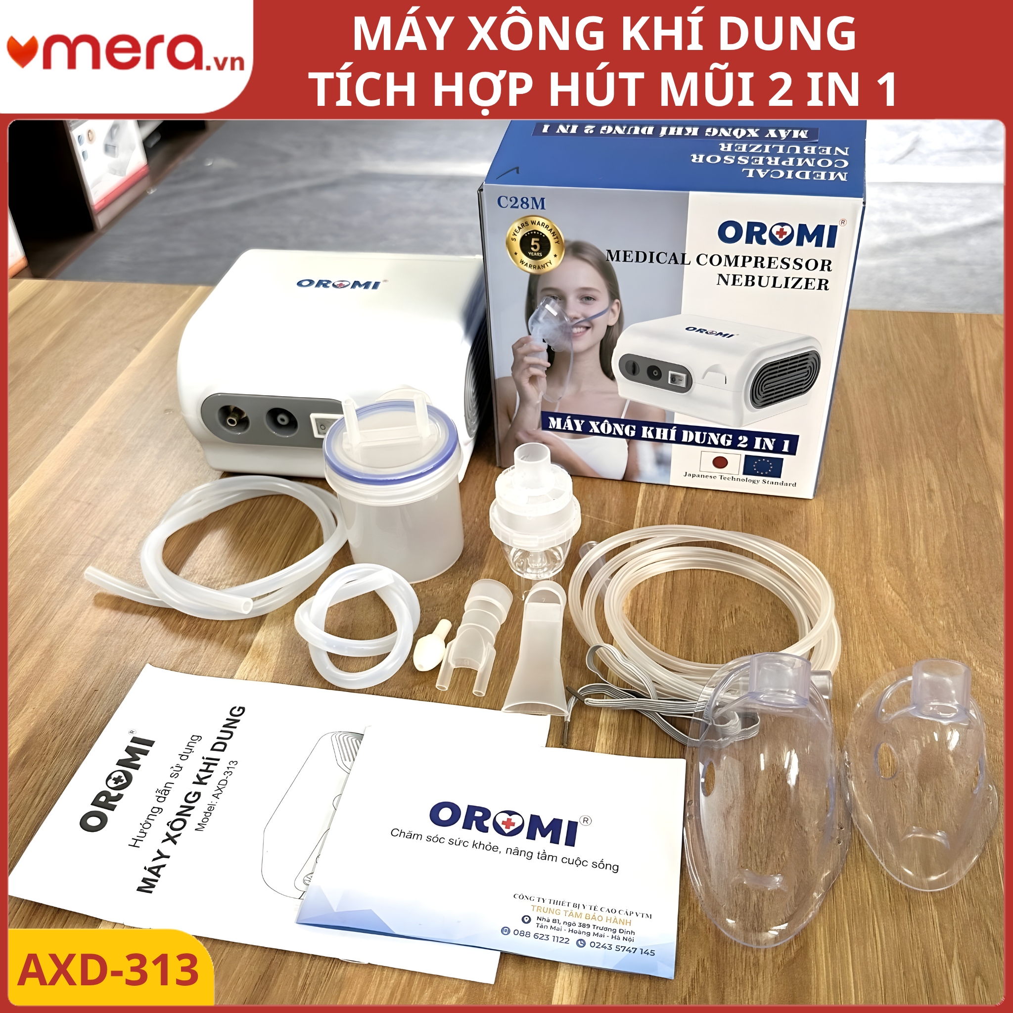 Máy Xông Khí Dung và Hút Mũi 2 trong 1 (Công Suất Lớn, Bền Bỉ) - OROMI C28M
