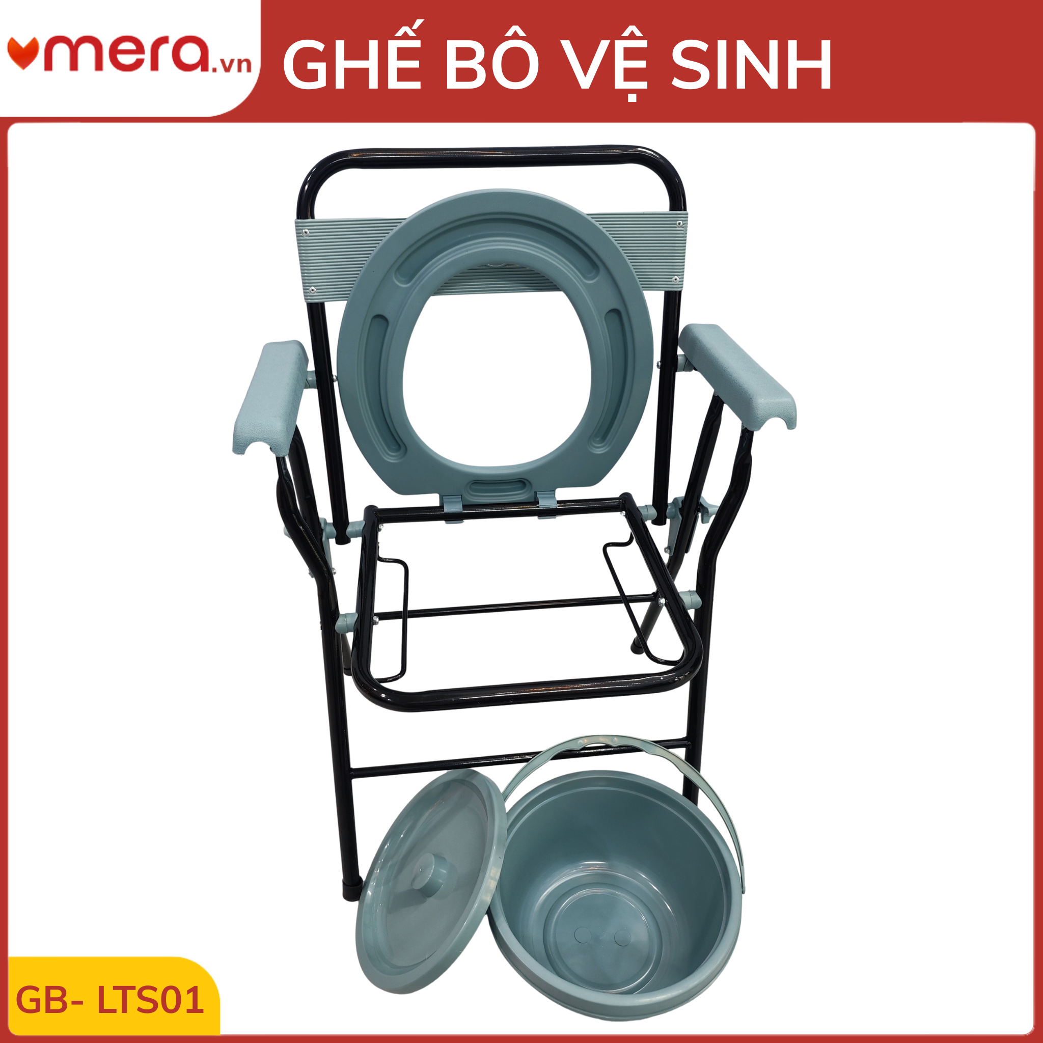 Ghế Bô Vệ Sinh Gấp Gọn Khung Sắt (Chống Trượt, Tải Trọng 120kg) - OROMI