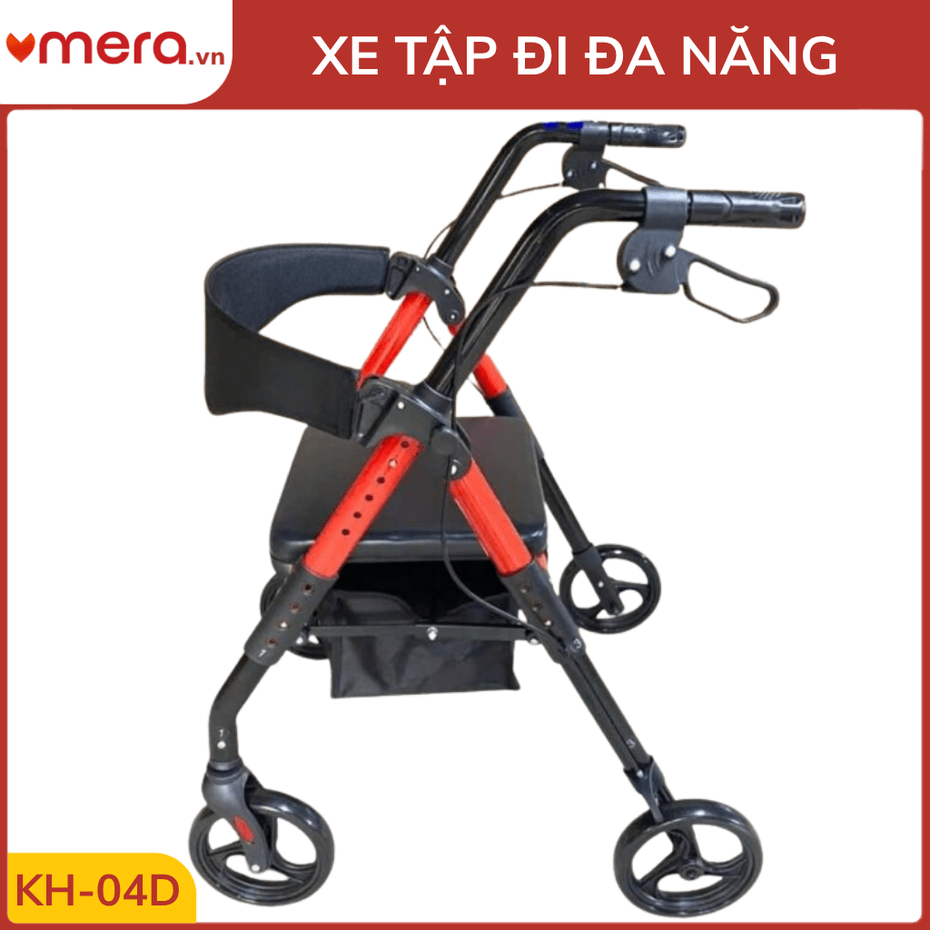 Xe Tập Đi Đa Năng Có Ghế Ngồi, Phanh Tay Khoá Bánh (Gấp Gọn) - OROMI KH-04D