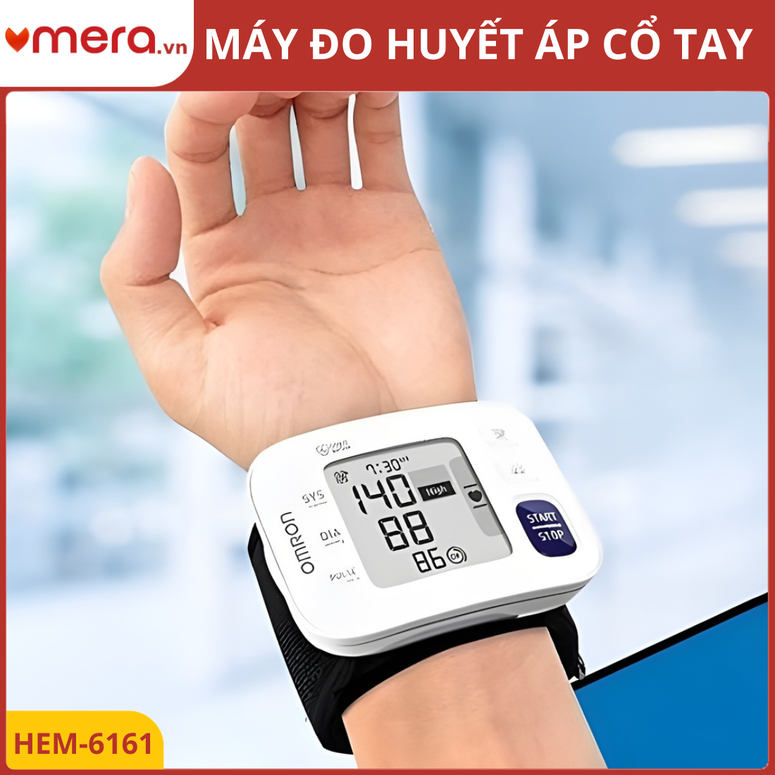 Máy Đo Huyết Áp Cổ Tay Tự Động Omron HEM-6161 (Thiết Kế Mini, Di Động Cao)