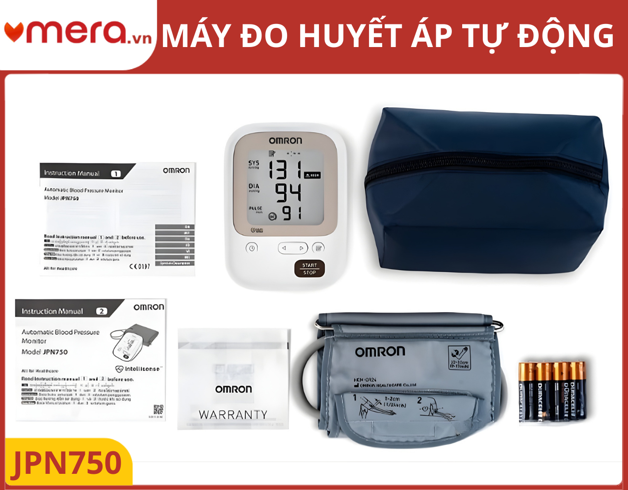 Máy Đo Huyết Áp Bắp Tay Omron JPN750 (Made in Japan) - Chuẩn Mực Chất Lượng Nhật Bản
