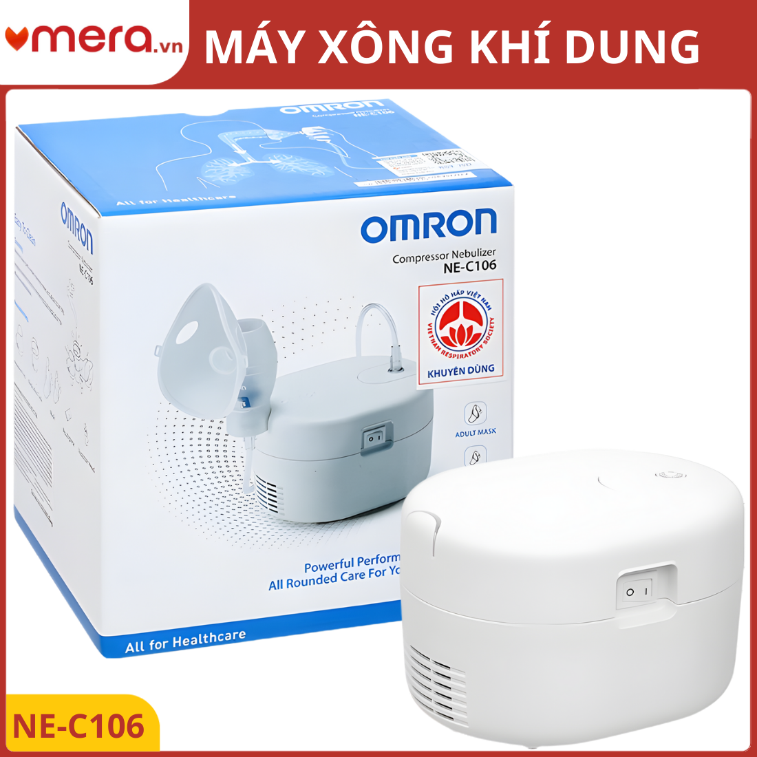 Máy Xông Khí Dung Omron NE-C106 (Cho Người Lớn & Trẻ Em) - Hiệu Quả, Bền Bỉ, Dễ Sử Dụng