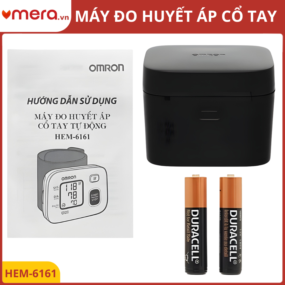 Máy Đo Huyết Áp Cổ Tay Tự Động Omron HEM-6161 (Thiết Kế Mini, Di Động Cao)