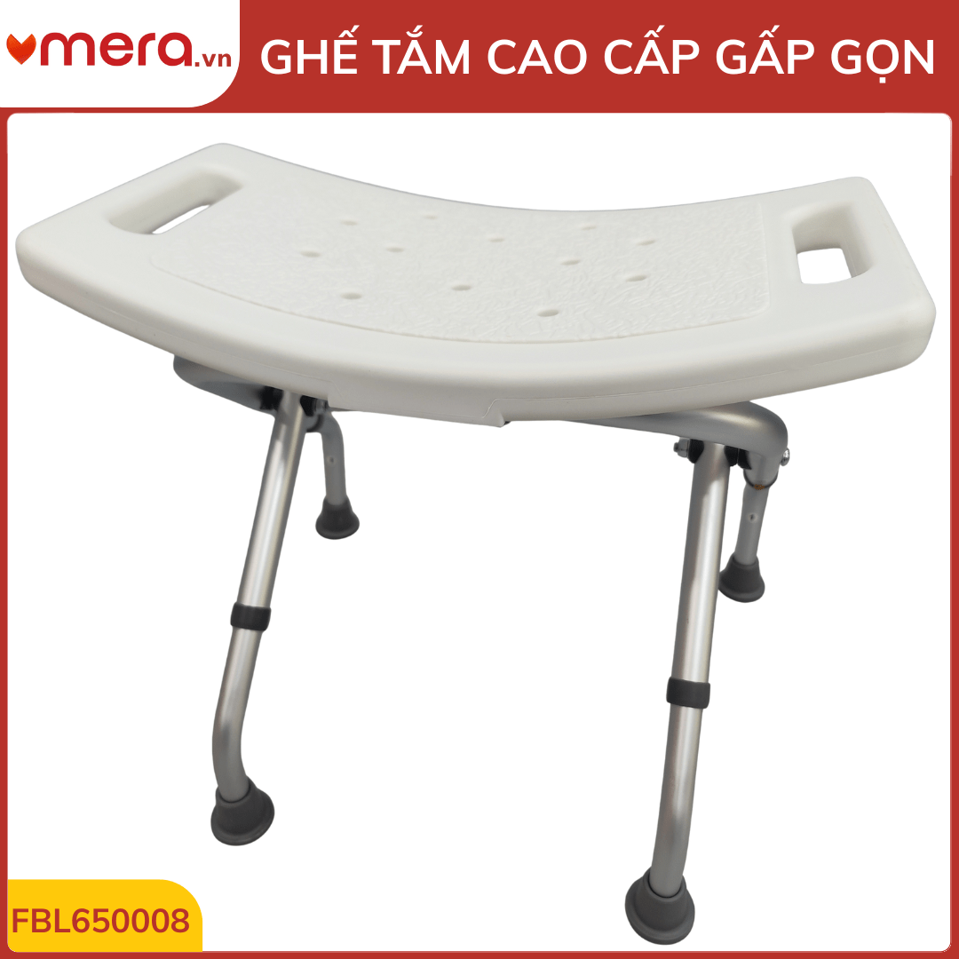 Ghế Tắm Gấp Gọn Chống Trượt (Khung Hợp Kim Nhôm, Tải Trọng 150kg) - OROMI FBL650008