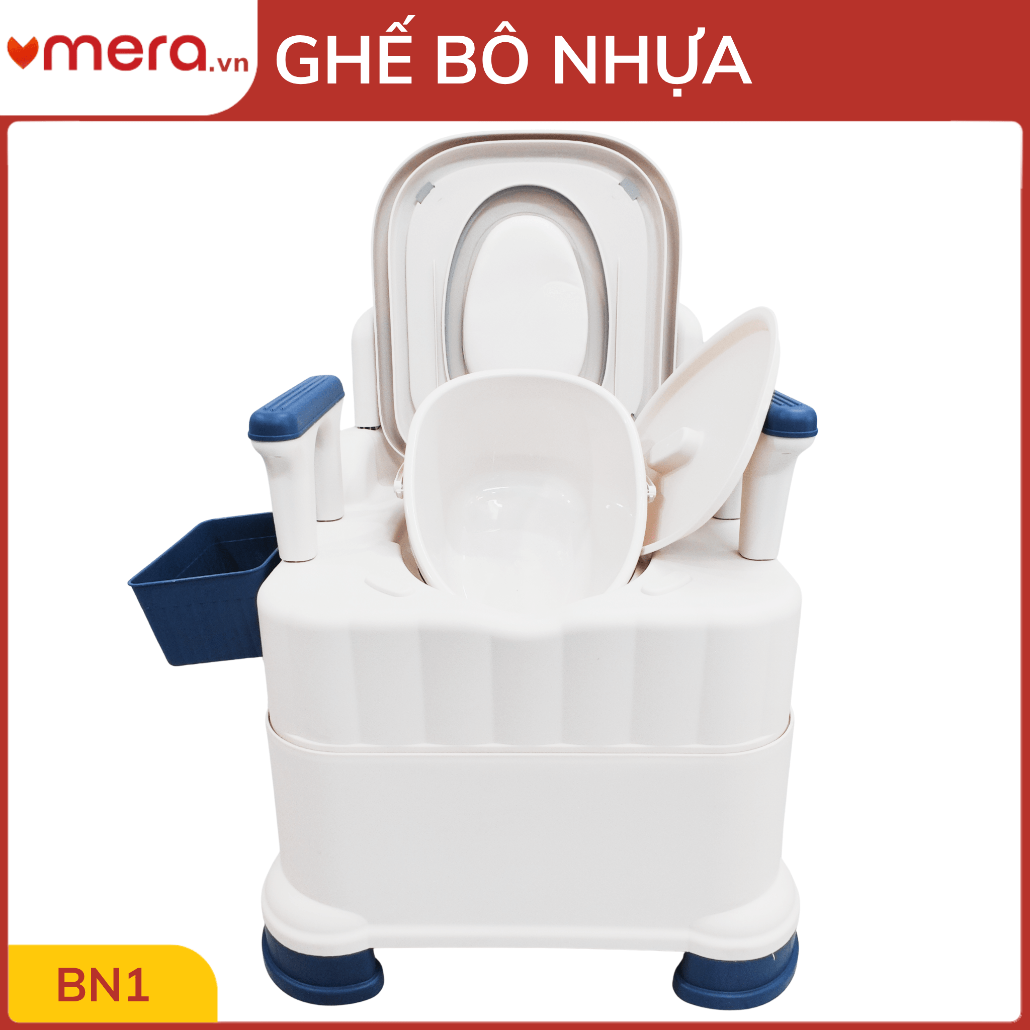 Ghế Bô Vệ Sinh Cao Cấp Có Tựa Lưng, Nắp Đóng Êm (Đệm PU, Chống Trượt) - OROMI BN1