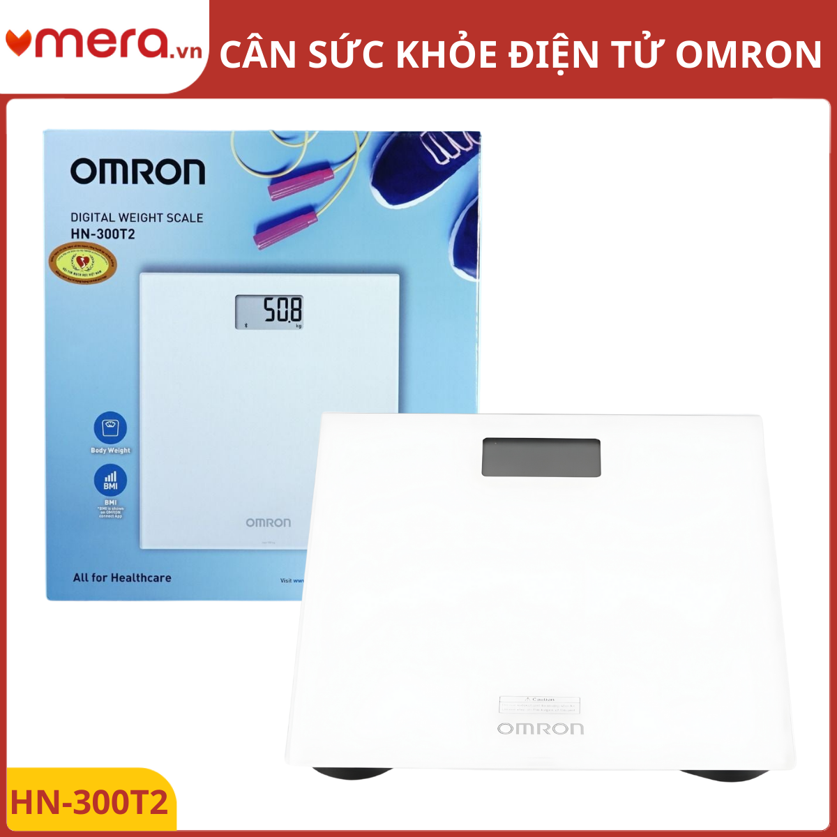 Cân Thông Minh Omron HN-300T2 - Kết Nối Bluetooth, Đo BMI