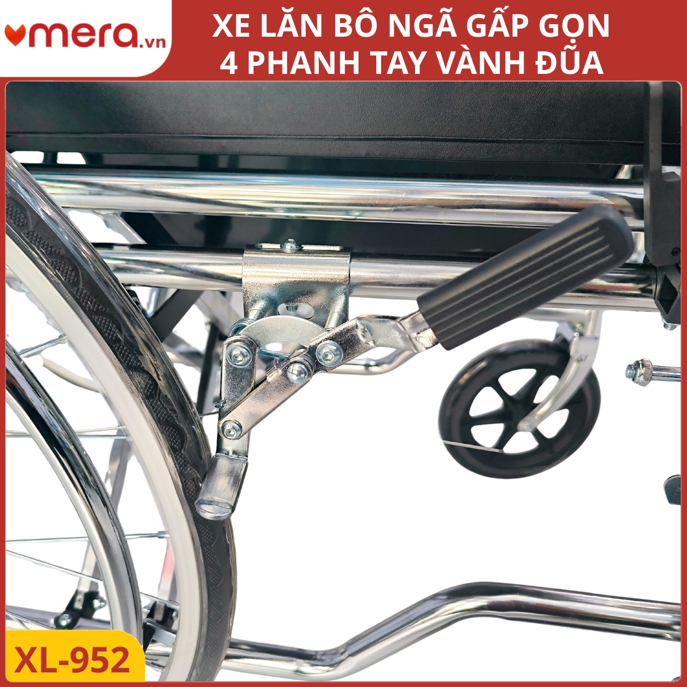 Xe Lăn Đa Năng Ngả Lưng Thành Giường, Có Bô Vệ Sinh (Hệ Thống 4 Phanh, Vành Đũa) - OROMI XL-952
