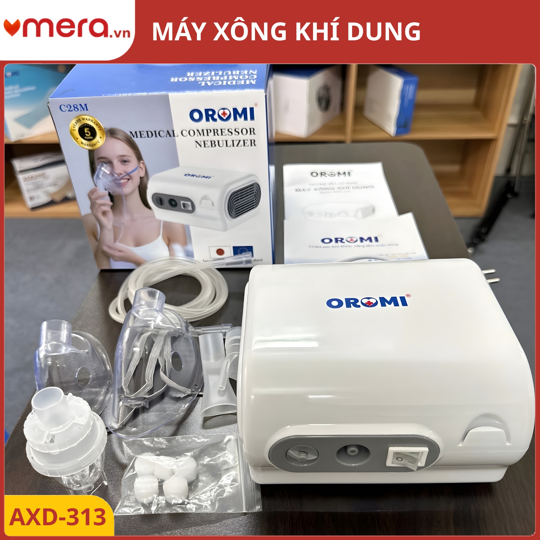 Máy Xông Khí Dung và Hút Mũi 2 trong 1 (Công Suất Lớn, Bền Bỉ) - OROMI C28M