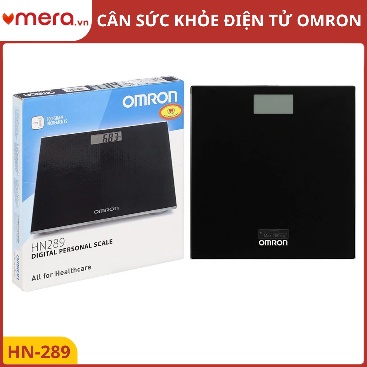 Cân Sức Khỏe Điện Tử Omron HN-289 - Kính Cường Lực, Chính Xác 100g