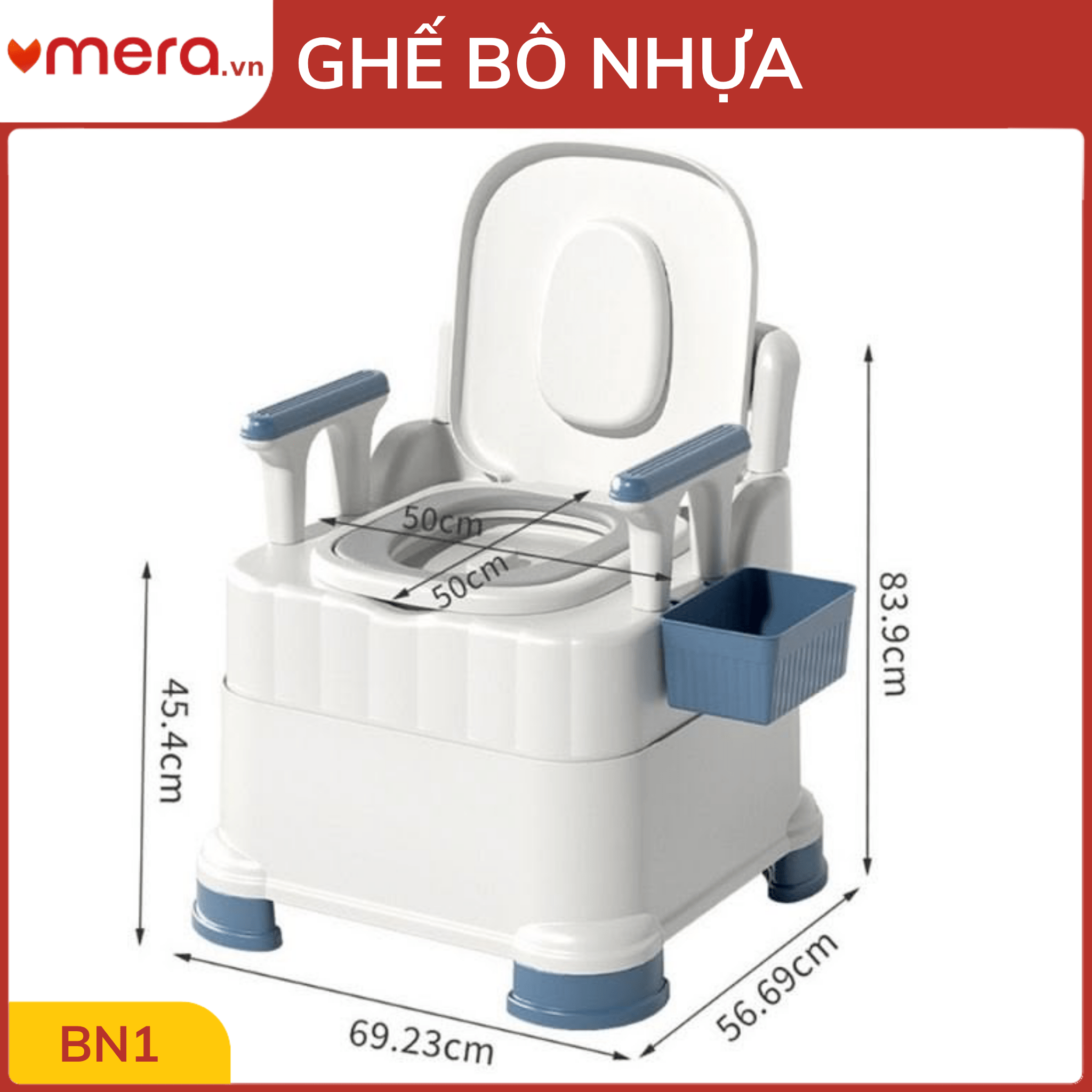 Ghế Bô Vệ Sinh Cao Cấp Có Tựa Lưng, Nắp Đóng Êm (Đệm PU, Chống Trượt) - OROMI BN1