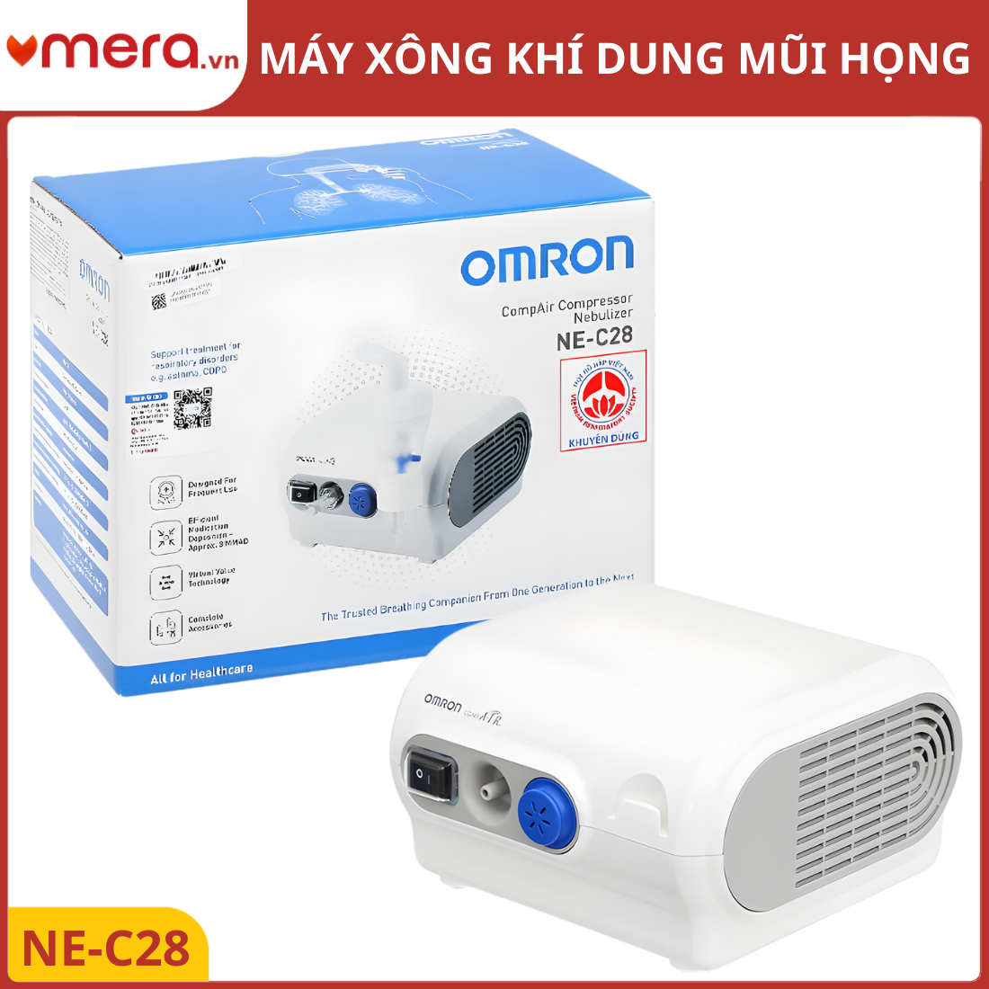 Máy Xông Khí Dung Omron NE-C28 (Công Nghệ Van Ảo V.V.T) - Bền Bỉ, Công Suất Cao