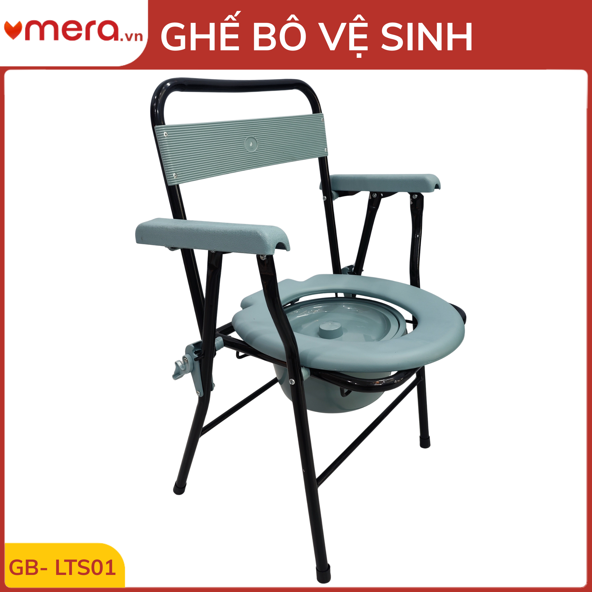 Ghế Bô Vệ Sinh Gấp Gọn Khung Sắt (Chống Trượt, Tải Trọng 120kg) - OROMI