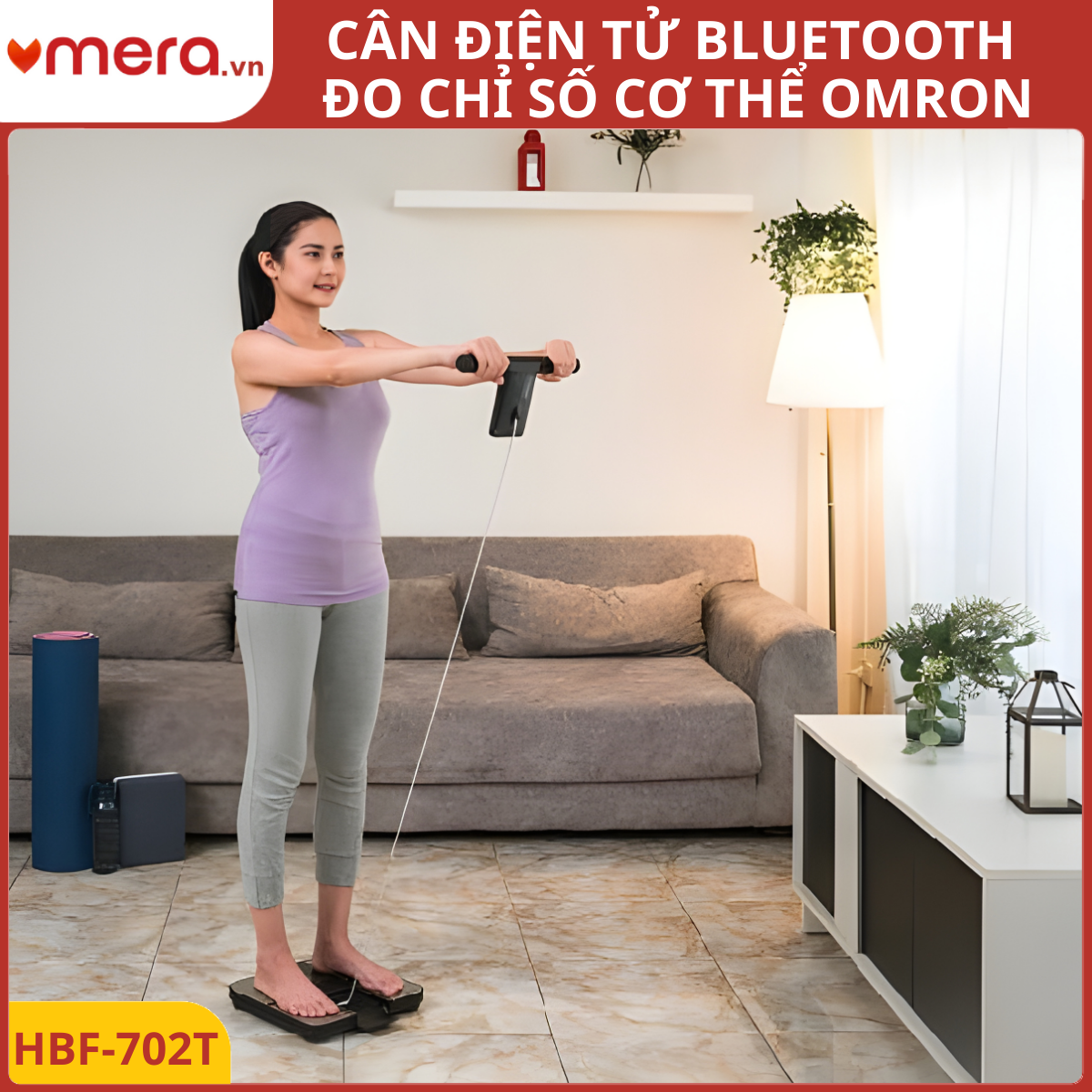 Máy Đo Chỉ Số Cơ Thể Omron HBF-702T - Bluetooth, 8 Cảm Biến