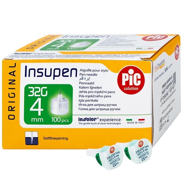 Đầu kim tiêm tiểu đường PIC Insupen Original dùng để gắn vào đầu bút tiêm insulin